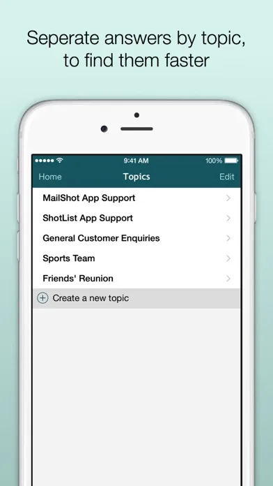 Captures d'écran de FAQ: Support Your Customers