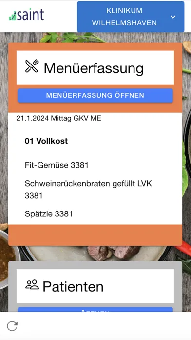 SAINT KH Menüerfassung Screenshots