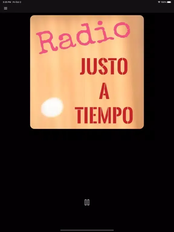 Tangkapan skrin Radio Justo a Tiempo iPad 
