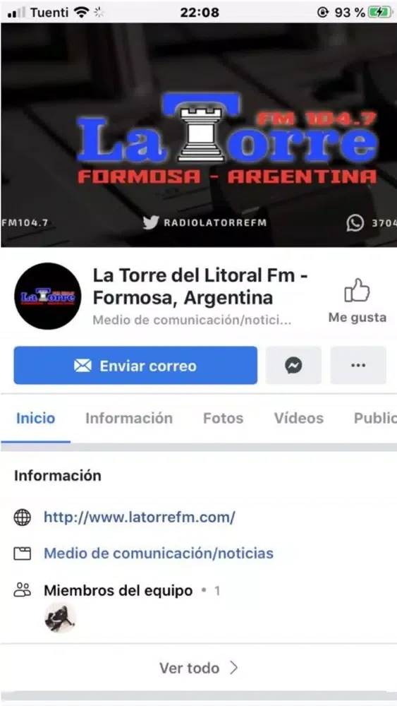 Captures d'écran de La Torre FM 104.7 Mhz
