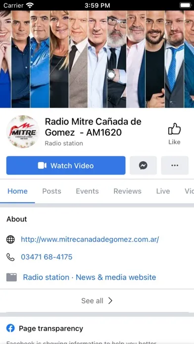 Capturas de pantalla de Radio Mitre Cañada de Gómez