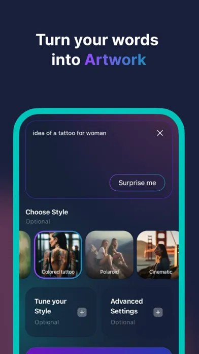 Ảnh chụp màn hình của Visionary - AI Image Generator