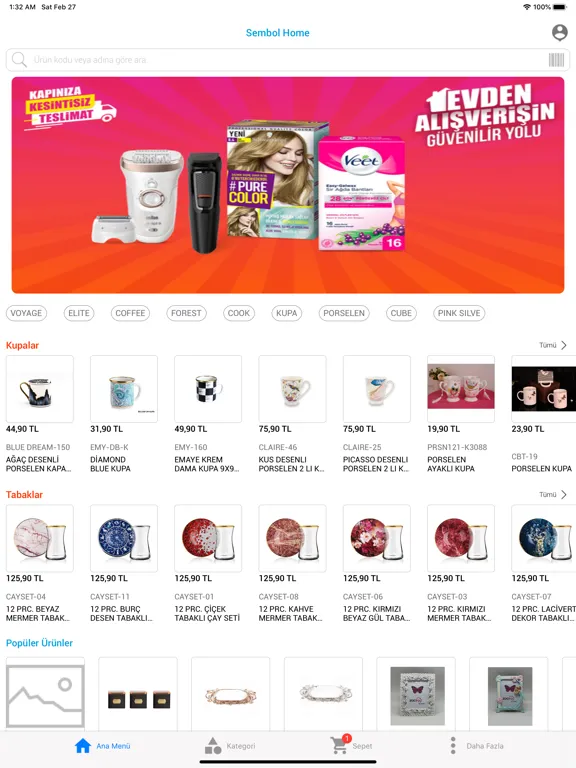 Sembol Home B2B iPad  Ekran Görüntüleri