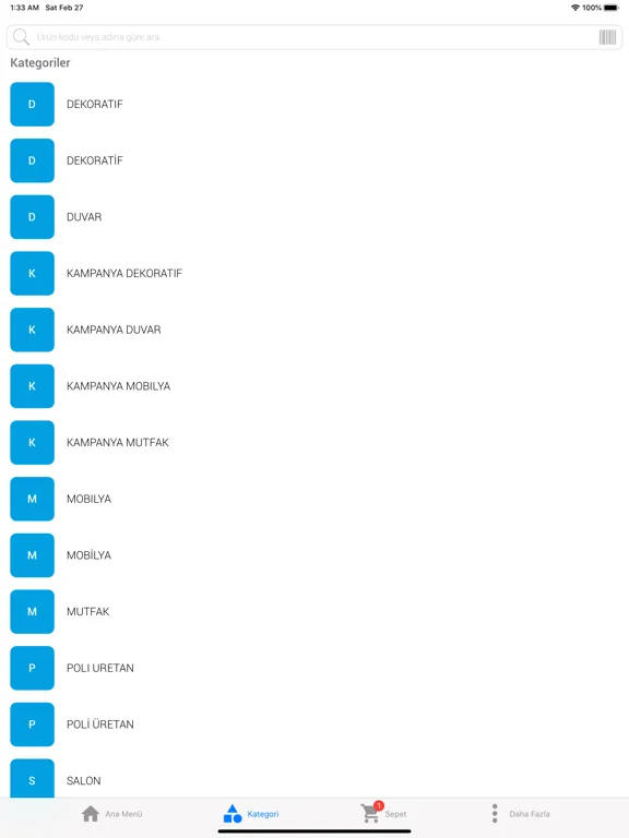 Sembol Home B2B iPad  Ekran Görüntüleri