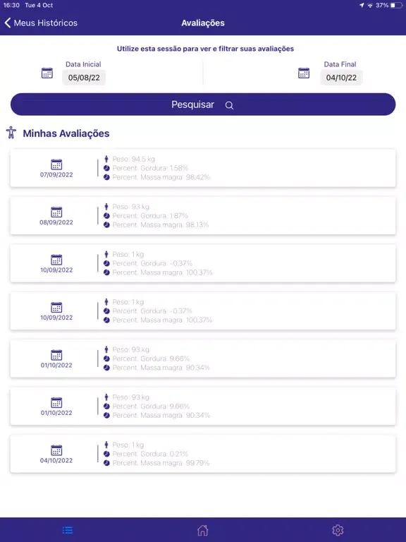 Capturas de tela do FitBooster iPad 