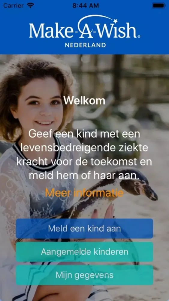 Capturas de pantalla de Make-A-Wish aanmeldapp