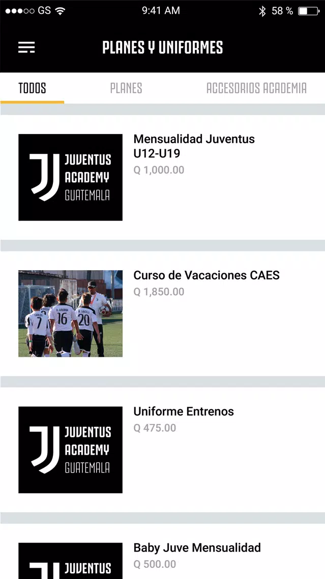Ảnh chụp màn hình của Juventus Academy Guatemala