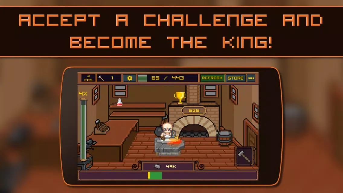 Capturas de pantalla de King of Smiths: Clicker game - 8-bit idle game about a blacksmith