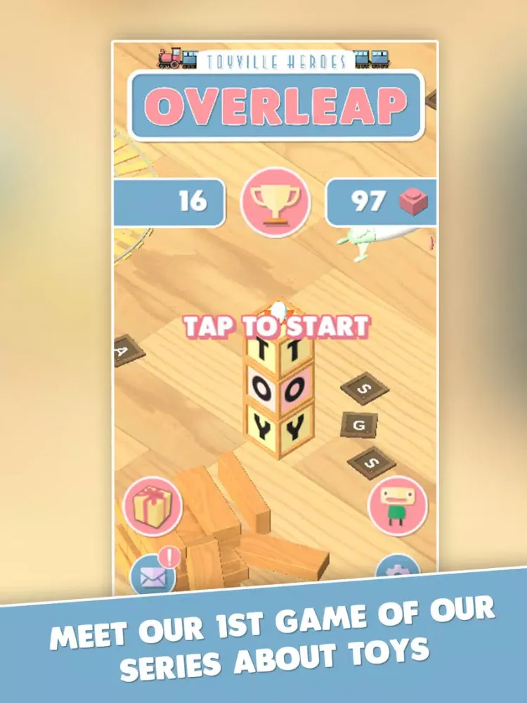 Overleap - free endless jump game about toys iPad 應用截圖