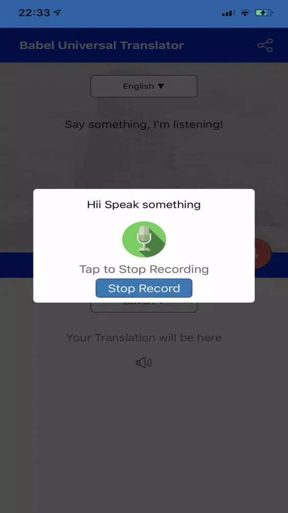 Tangkapan skrin Babel Universal Translator