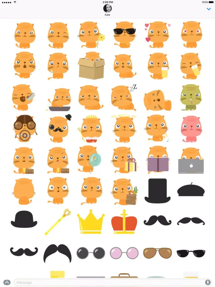Ōji Momo Animated Cat Stickers iPad  Screenshots