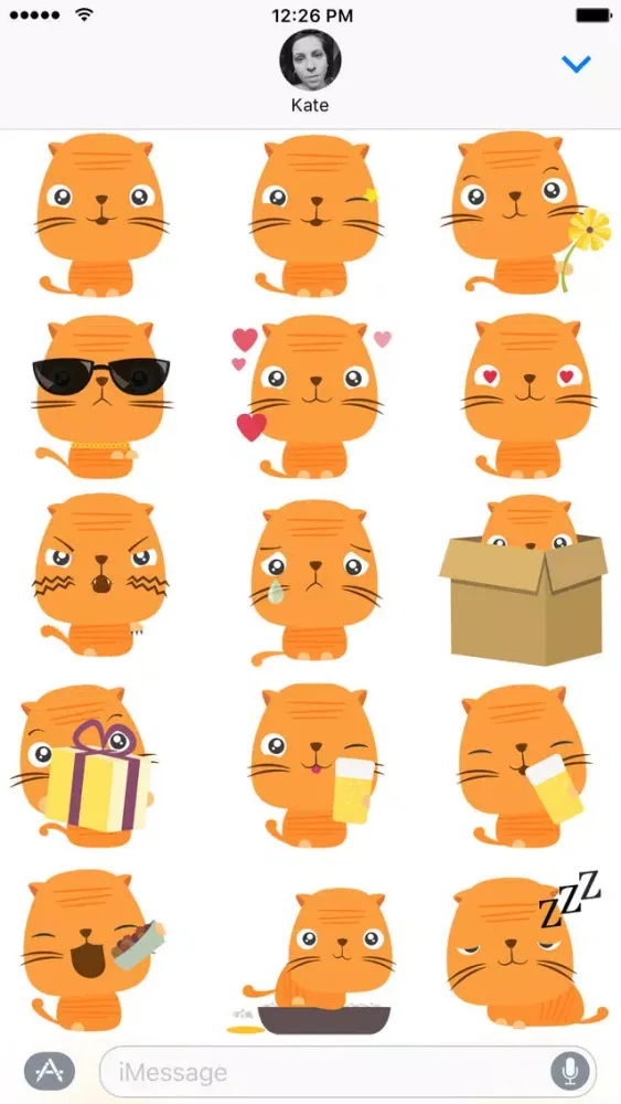 Ōji Momo Animated Cat Stickers Screenshots