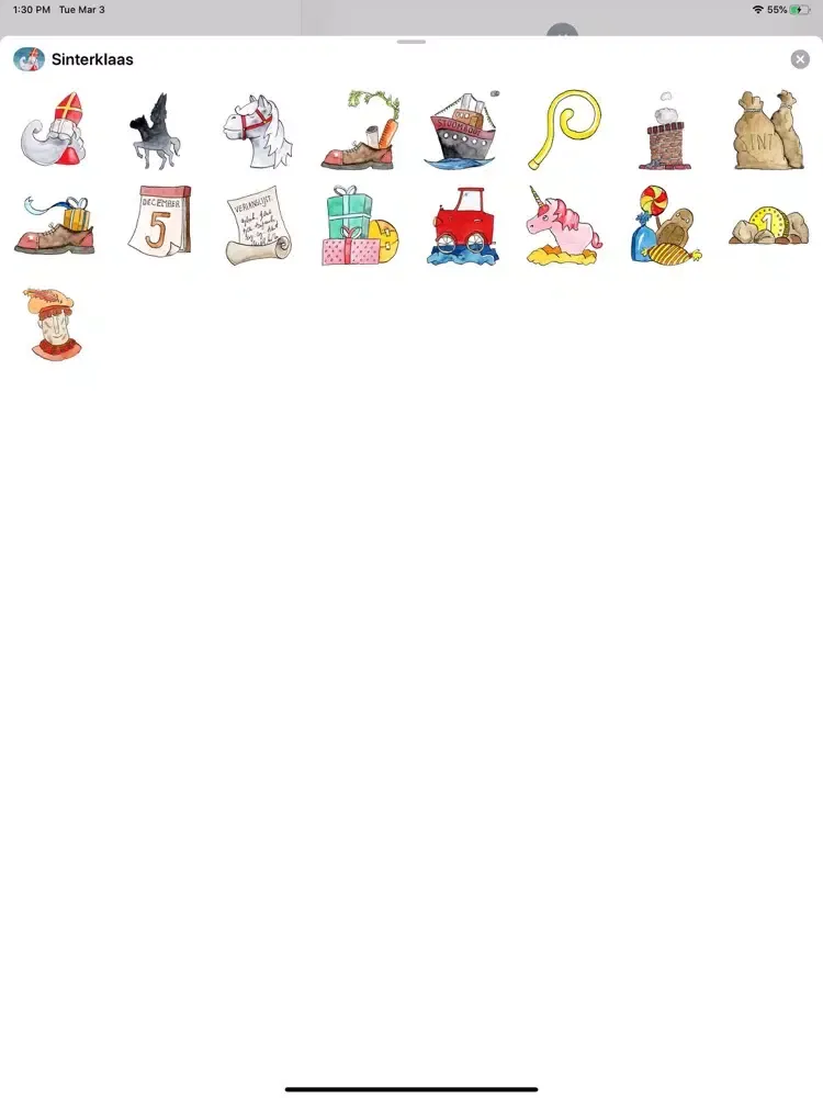 Tangkapan skrin Sinterklaas voor iMessage iPad 