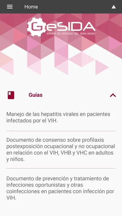 Tangkapan skrin Guías GeSIDA