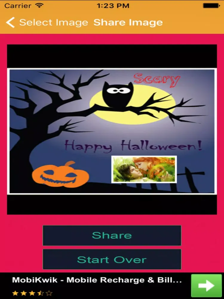 Halloween Greeting Card Wishes iPad 應用截圖
