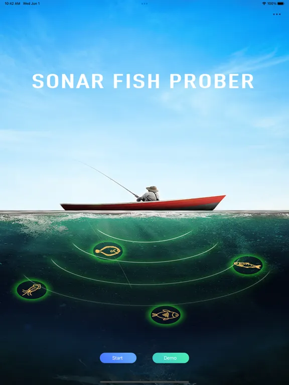 Tangkapan layar sonar fish iPad 