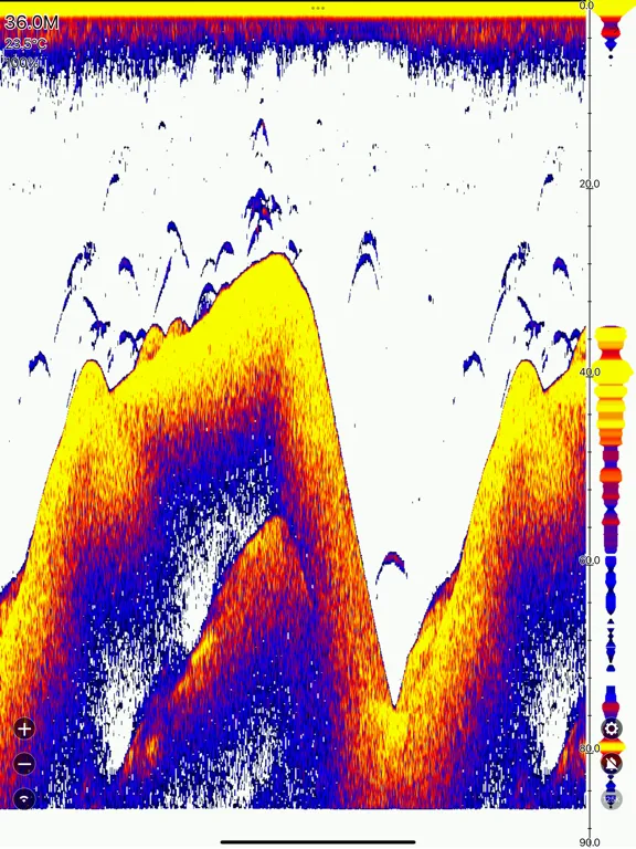 Tangkapan layar sonar fish iPad 