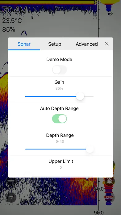 Tangkapan layar sonar fish
