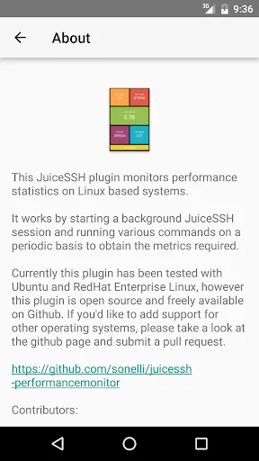 Captures d'écran de JuiceSSH Performance Plugin