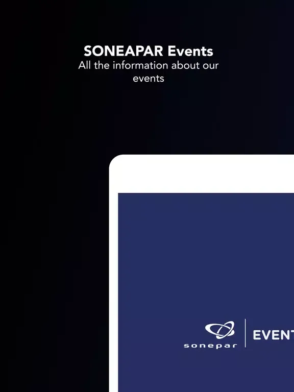 Capturas de tela do SONEPAR Events iPad 