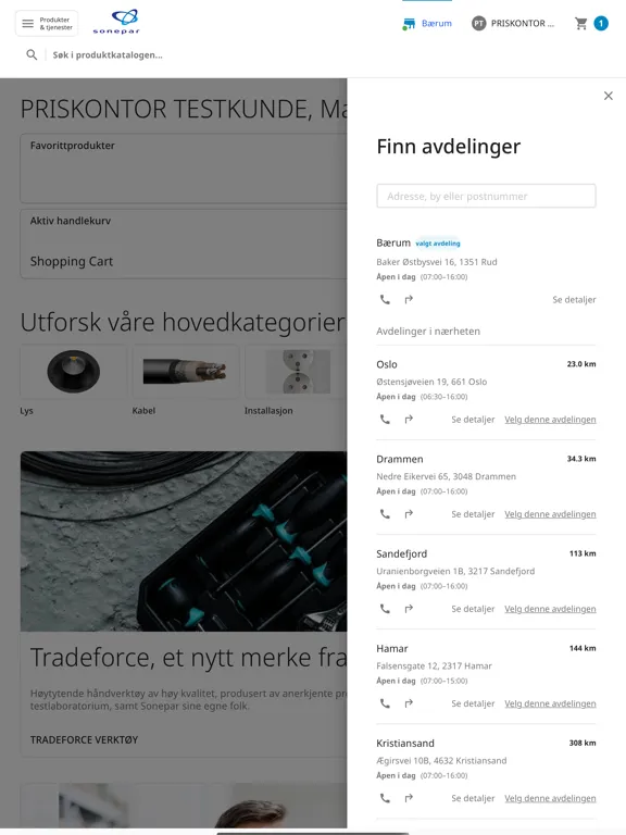 Ảnh chụp màn hình của Sonepar Norge iPad 