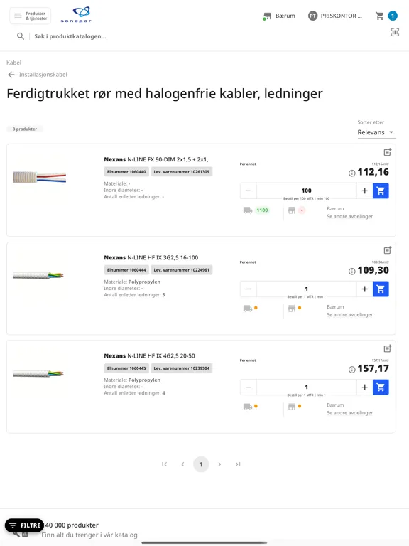 Ảnh chụp màn hình của Sonepar Norge iPad 