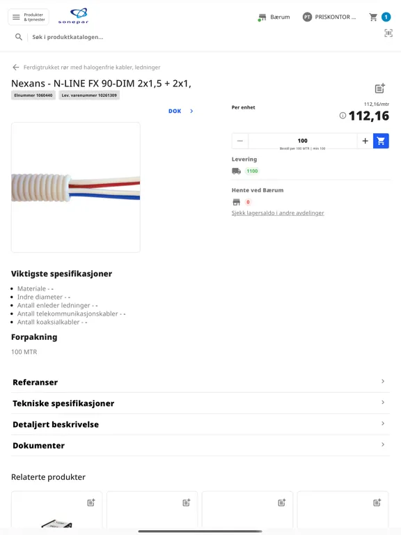 Ảnh chụp màn hình của Sonepar Norge iPad 