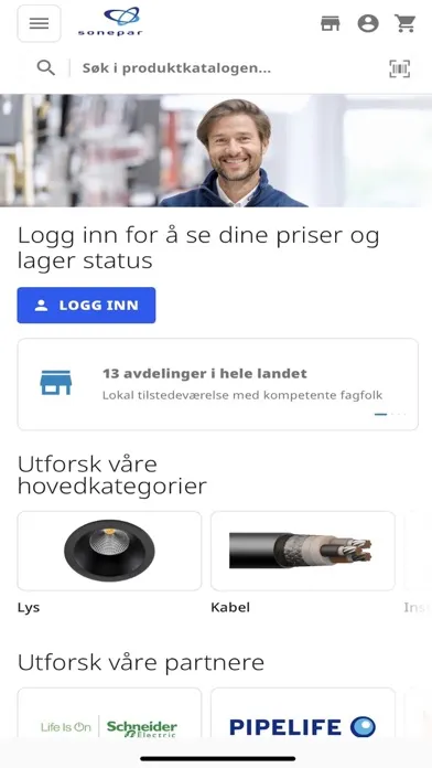 Ảnh chụp màn hình của Sonepar Norge