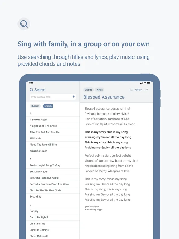 Captures d'écran de Grace Songs iPad 