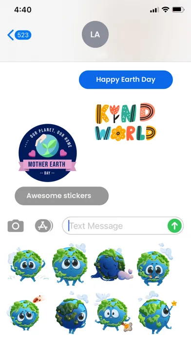 ภาพหน้าจอของ Mother Earth Day Stickers