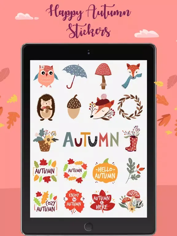 Ảnh chụp màn hình của Happy Autumn Stickers iPad 