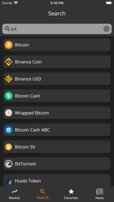 Screenshot di Crypto Market Overview