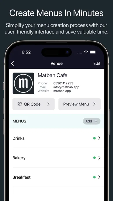 Tangkapan skrin Digital Menu Maker - Matbah