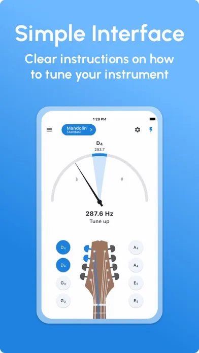 Capturas de tela do Mandolin Tuner - LikeTones