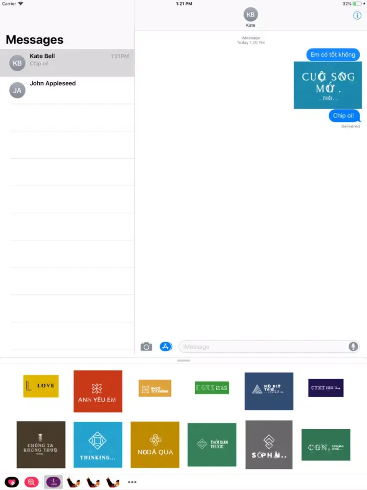 Tinh yeu noi Stickers iPad  Screenshots