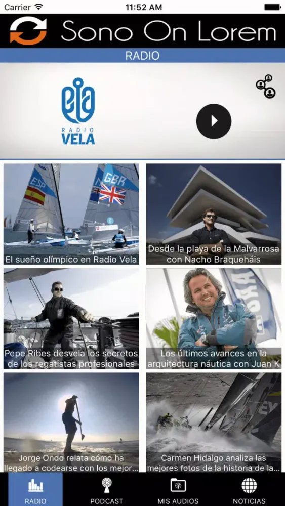 Tangkapan layar Radio Vela