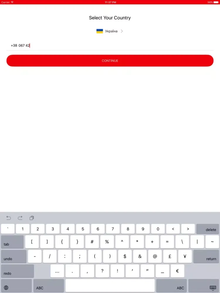 Ảnh chụp màn hình của Trinity Messenger iPad 