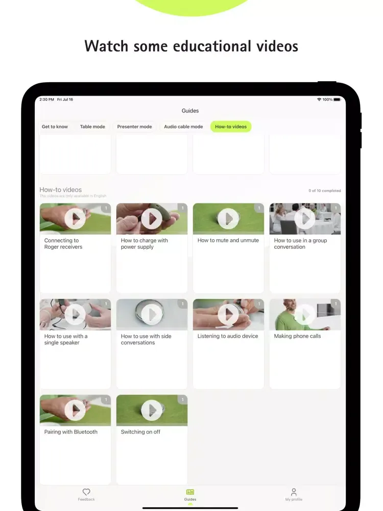myRogerCoach iPad  스크린샷
