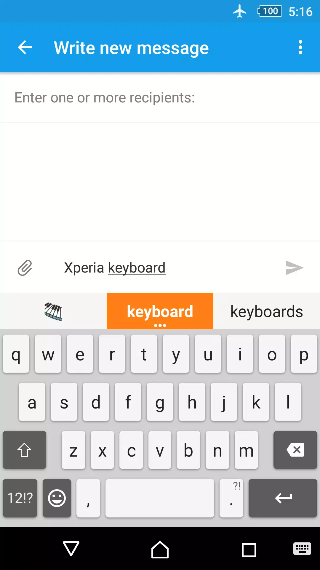 Xperia™ keyboard Screenshots1