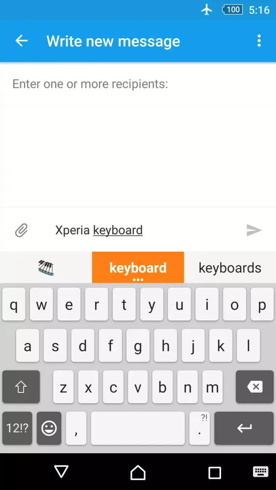 Tangkapan skrin Xperia™ keyboard