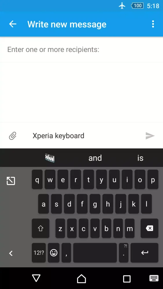 Tangkapan skrin Xperia™ keyboard
