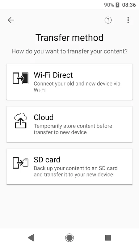 Xperia™ Transfer Mobile Screenshots