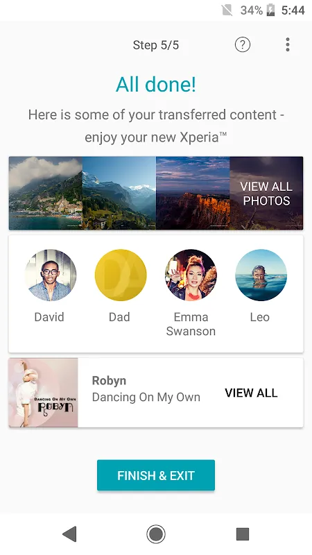 Xperia™ Transfer Mobile Screenshots