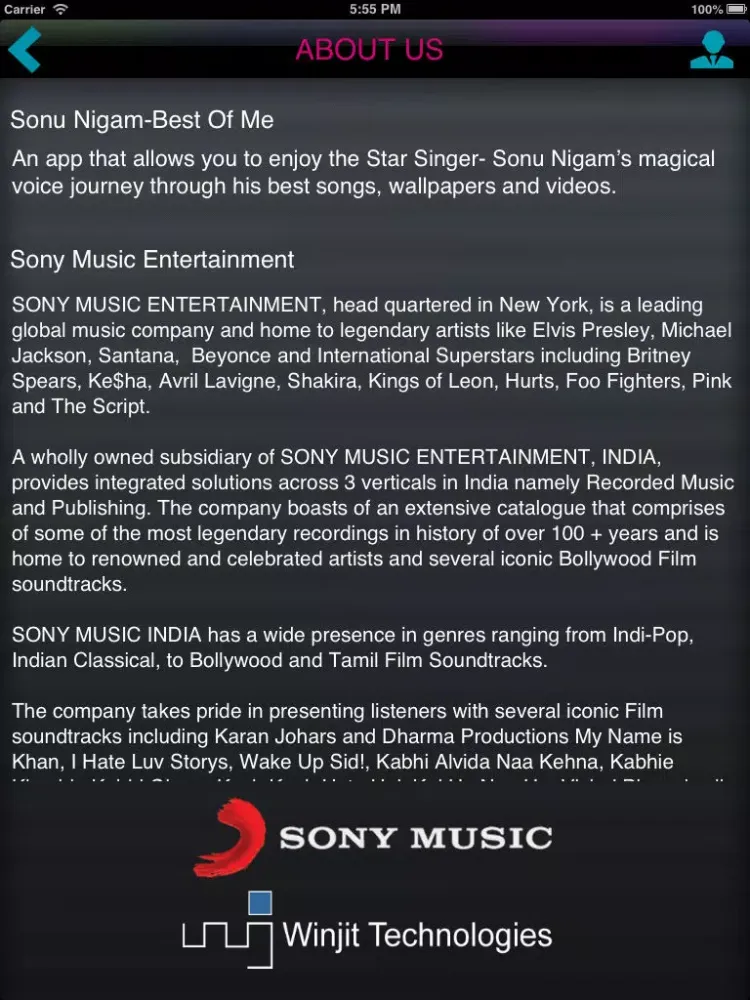 Zrzuty ekranu Sonu Nigam Best of Me iPad 