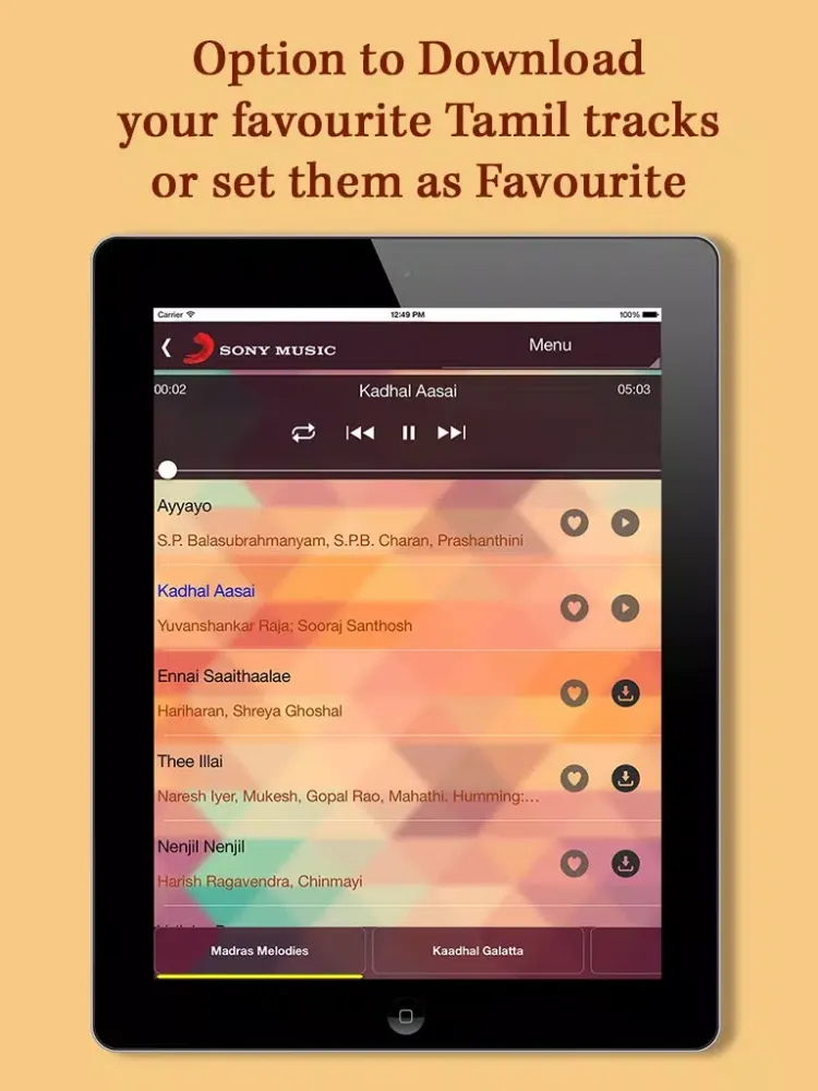 Capturas de pantalla de Tamil Playback Songs iPad 
