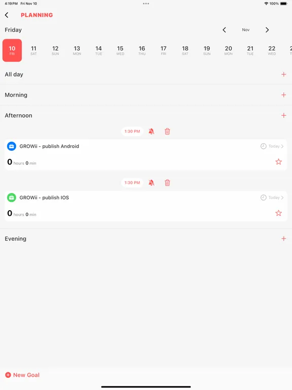 Tangkapan skrin GROWii iPad 