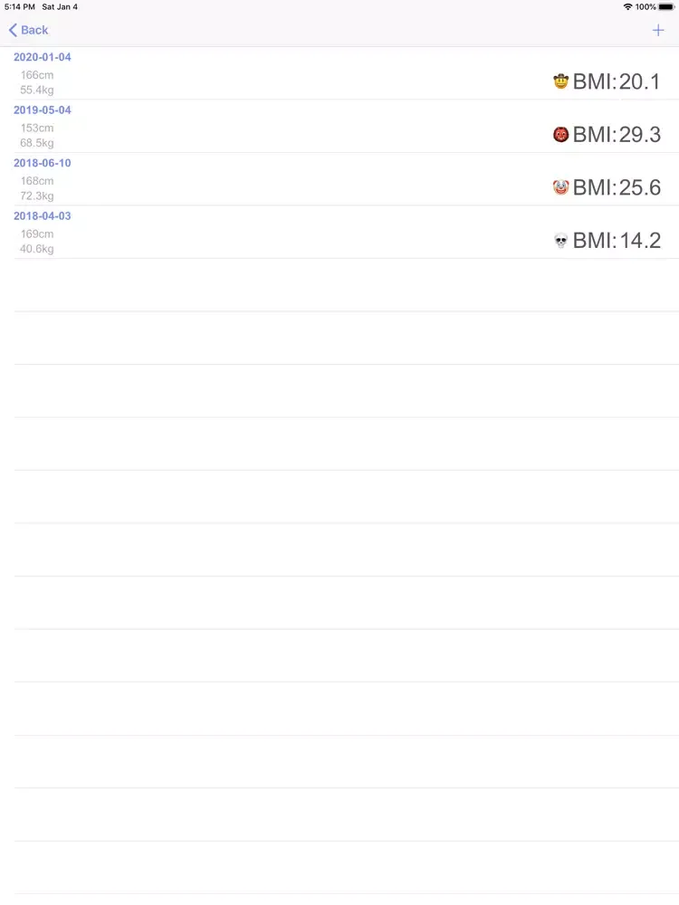 MyBMI - 带有记录功能的BMI计算工具 iPad  স্ক্রিনশট