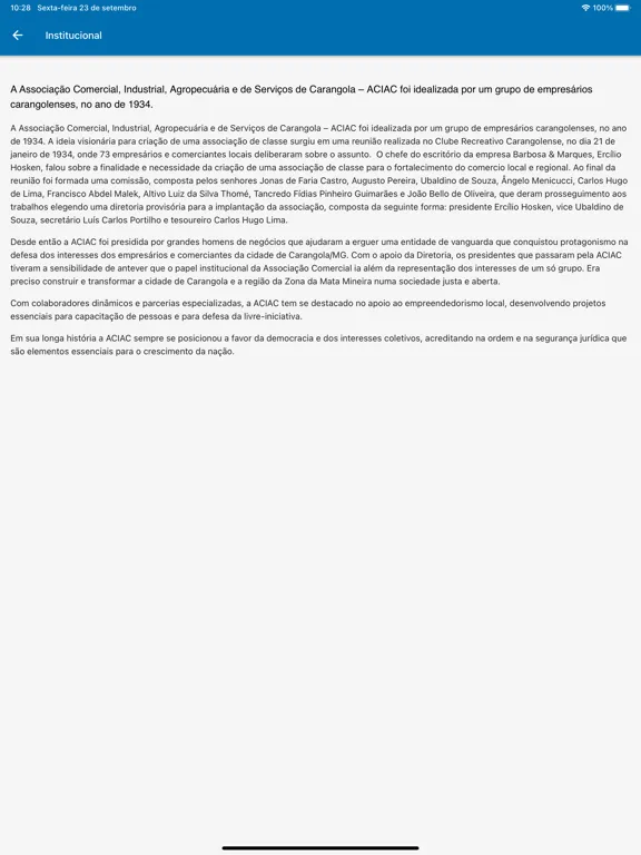 Capturas de tela do ACIAC Mobile iPad 