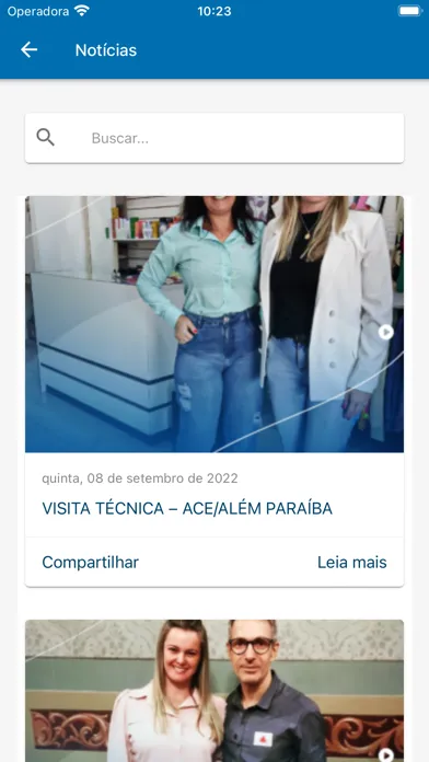 Capturas de tela do ACIAC Mobile