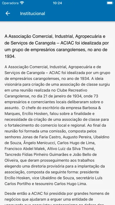 Capturas de tela do ACIAC Mobile